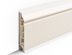 Плинтус напольный фигурный «Идеал Дюра» 80 мм Кремово Белый 2,2м длина 10 шт
