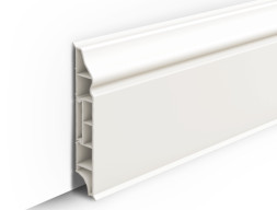 Плинтус напольный фигурный «Идеал Дюра» 80 мм Молочно белый 2,2м длина 10 шт