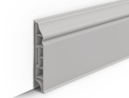 Плинтус напольный фигурный «Идеал Дюра» 80 мм Светло серый 2,2м длина 10 шт