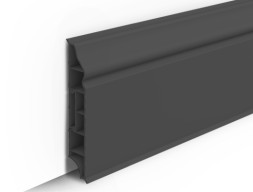 Плинтус напольный фигурный «Идеал Дюра» 80 мм Графит 2,2м длина 10 шт