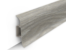 Плинтус Идеал Классик Ясень Серый 70 мм с центральной планкой длина 2,2м 20 шт