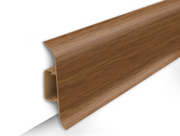 Плинтус Идеал Классик Дуб Темный 70 мм с центральной планкой длина 2,2м 20 шт