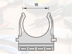 Держатель для труб универсальный 16 мм Идеал Светло-серый 20 шт