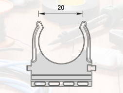 Держатель для труб универсальный 20мм  Идеал Светло-серый 20 шт
